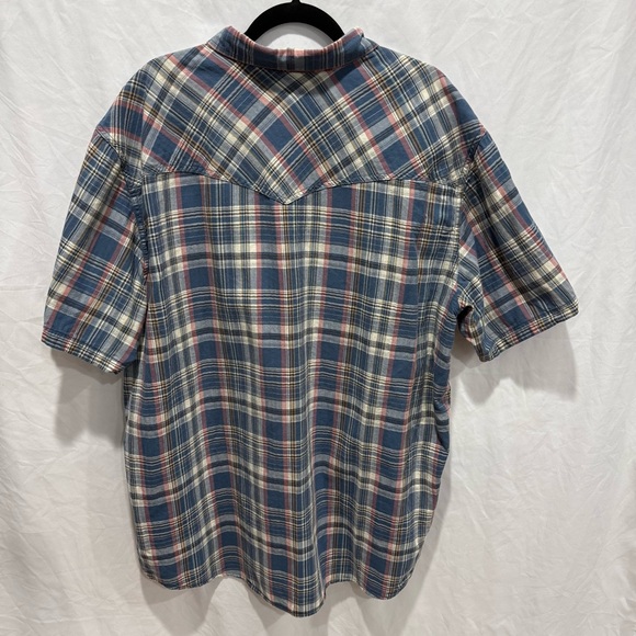 Western Plaid Cowboy Short Sleeve Button Front Workwear Shirt XXL Outdoor Life - Picture 6 of 12